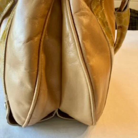 Pulicati Italian Leather bag with snakeskin handles and trim - Picture 10 of 10